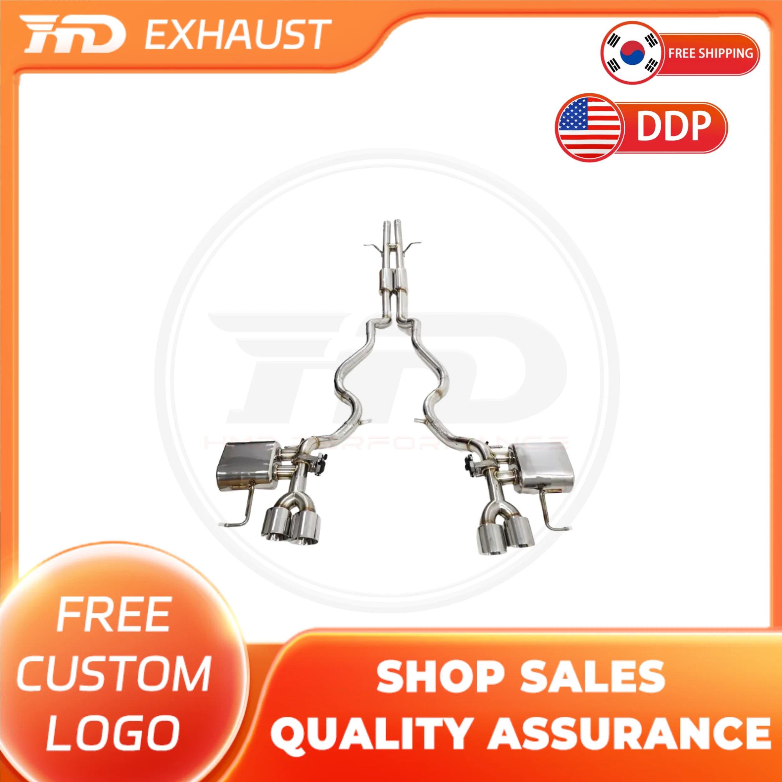 

HMD Hot sale Stainless steel Exhaust System exhaust Catback for Land Rover Range Rover Sport 3.0T V6 2013-2019 Valve Muffler car