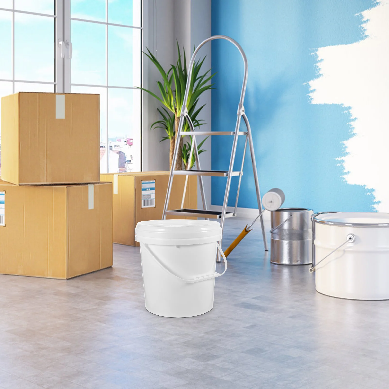 

10 Liter Painting Bucket Pigment Container with Handle Multi Functional Storage Bucket for Oil Water Wine Color Mixing Craft Use