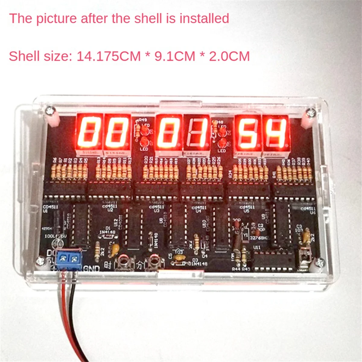 DC 4.5V-5.5V 6-Bit Digital Circuit Clock Kit, Electronic Clock Teaching and Practical Training, Welding and DIY Parts G