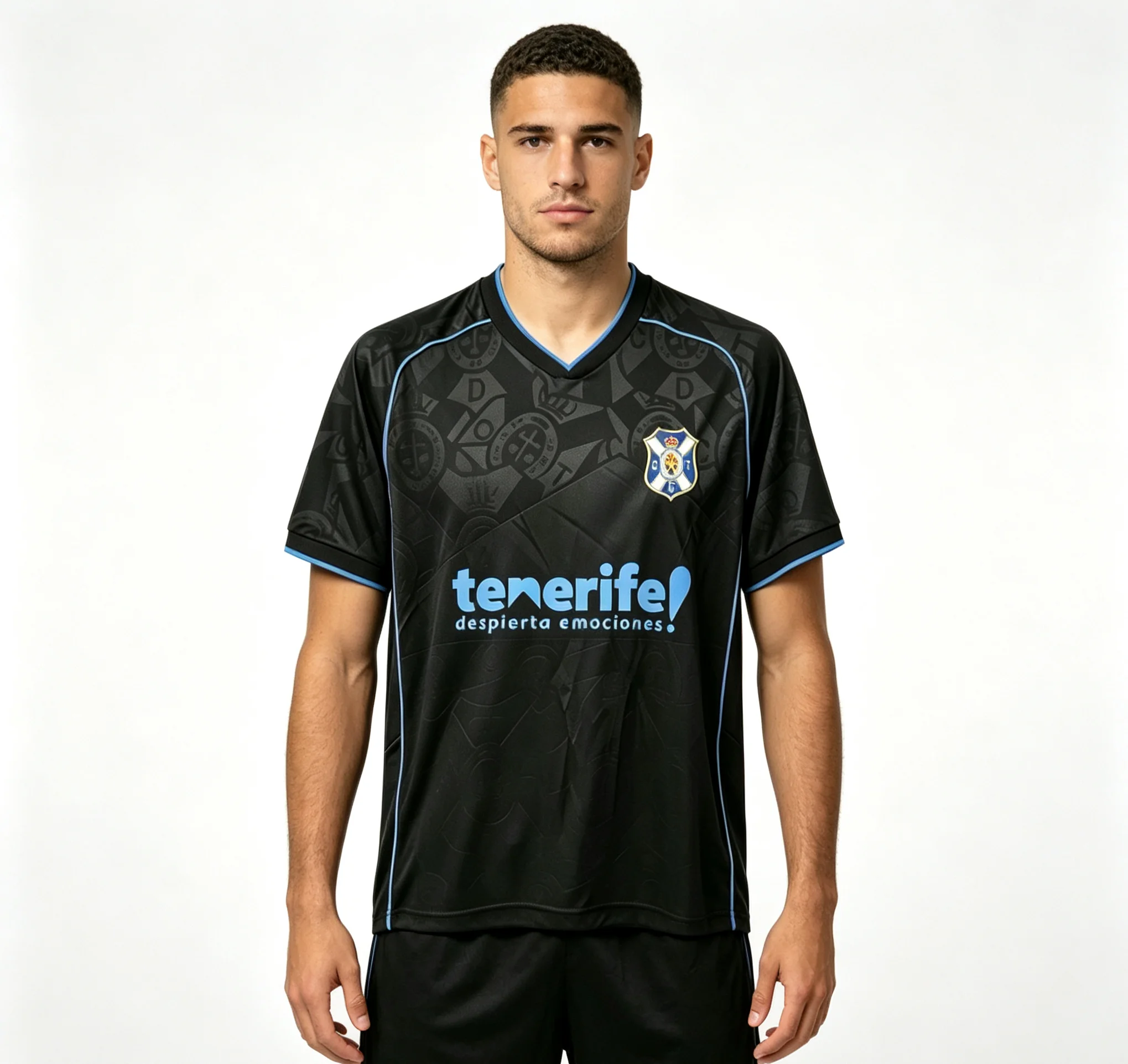 26-27 New Tenerife Football Jersey Summer 3D Printed Quick Drying Sports Men's and Women's Short Sleeved T-shirt Family Matching