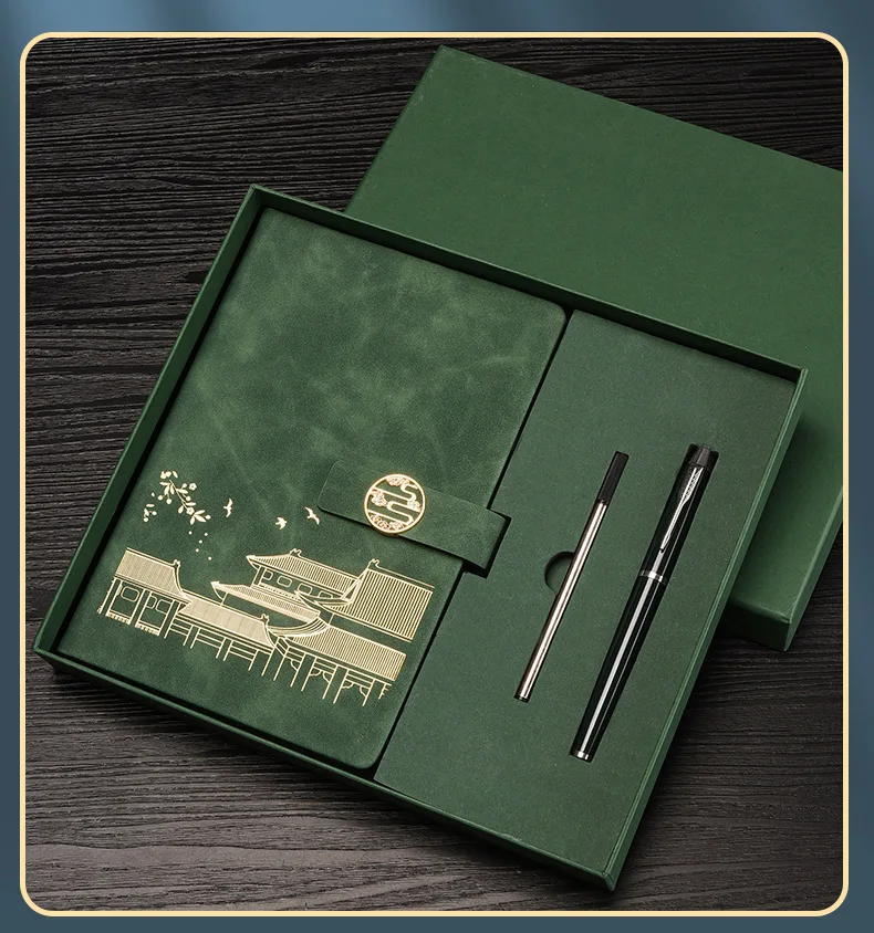 Gift business notebook gift box National Tide Palace Museum set meeting notepad retro buckle notebook weekly planner  notebooks