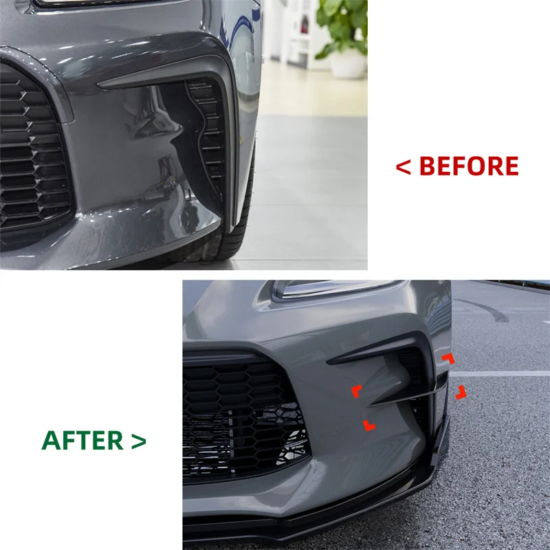 For Toyota GR86 2022+ Glossy Front Bumper Air Knife Fog Lamp Light Trim Cover Side Wing Knife Spoiler Grille Grill Modification