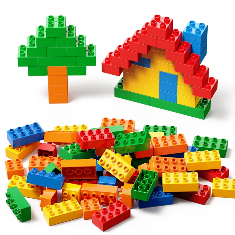 50pcs/set Children's Creative Versatile Bricks Large Particle Building Blocks Early Education Puzzle Toys For Kids Xmas Gifts