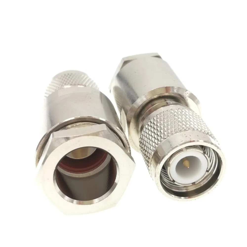 TNC Male Plug Clamp RG8 RG213 LMR400 RG214 7D-FB Cable Straight RF Coaxial Wire Terminals 1PCS