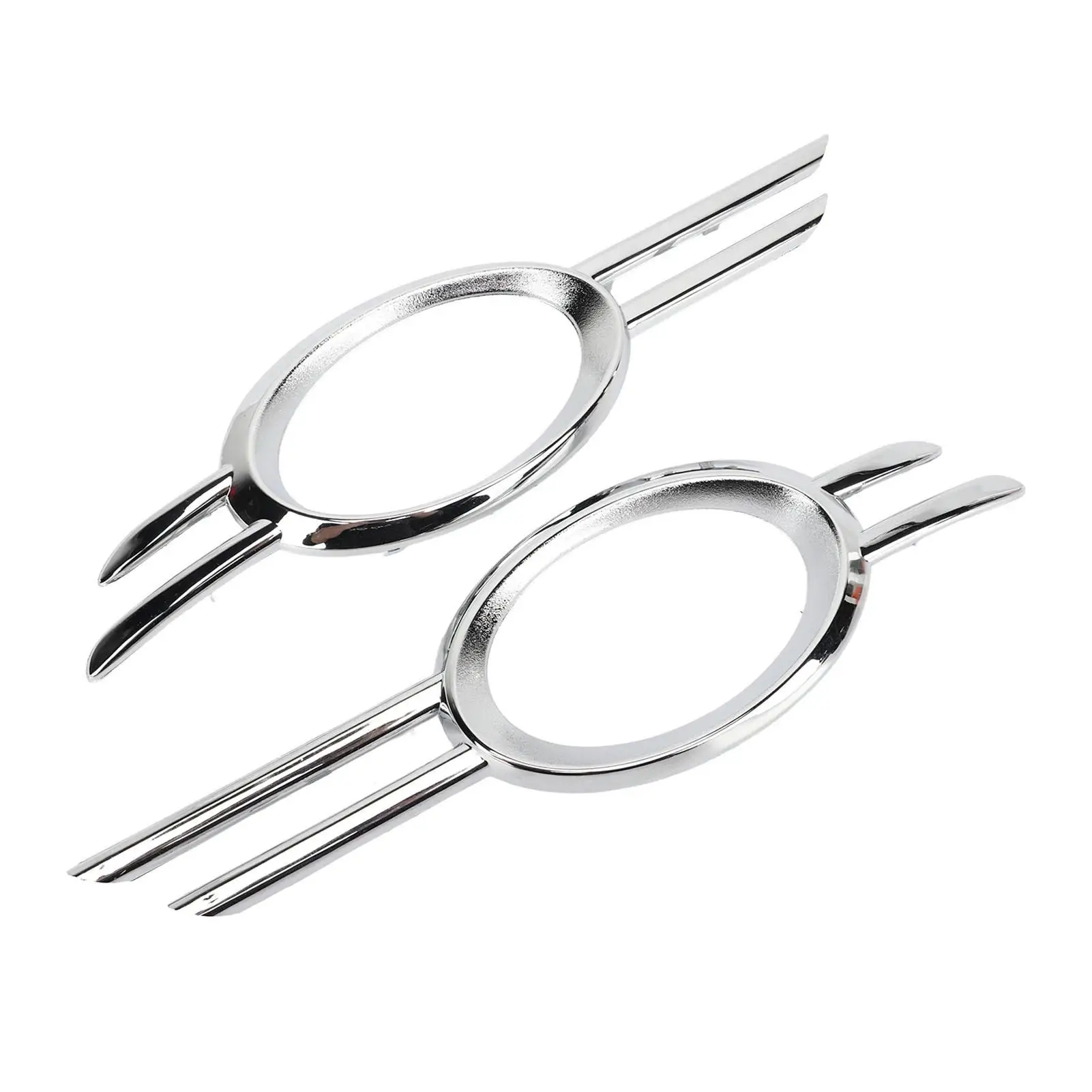 

Fog Lamp Bumper Grille Trim Quick Installation Fog Lamp Bumper Gloss Chrome Grille Durable Sporty Style Wear Resistant for car