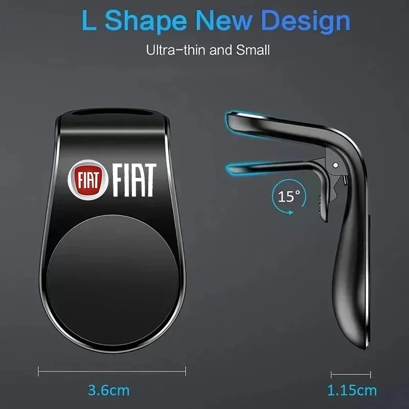 

Magnetic Air Vent Phone Holder for Fiat 500e Tipo 500 500x Panda Abarth, Strong Magnet Car Phone Stand Auto Interior Accessory