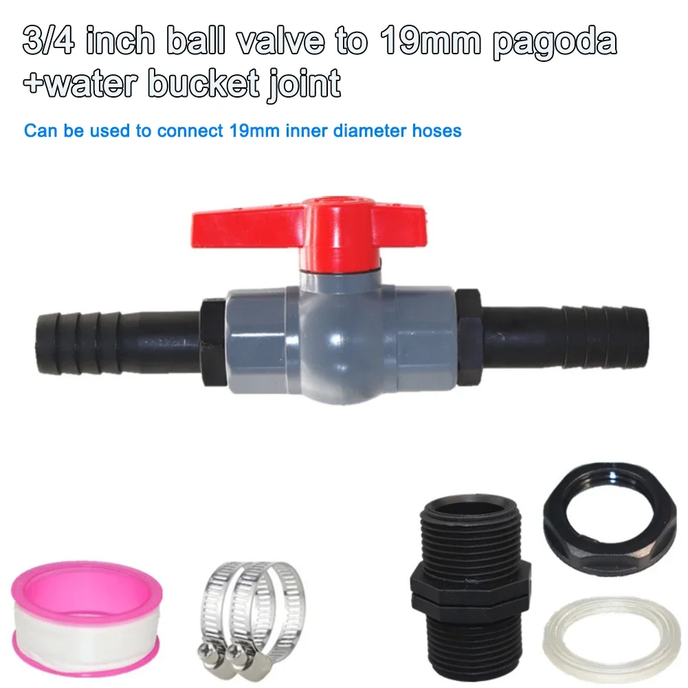 

PVC Shut-off Valve With Connector Garden Water Tap PVC Ball Valve With Hose Connector Smooth Water Flow Control