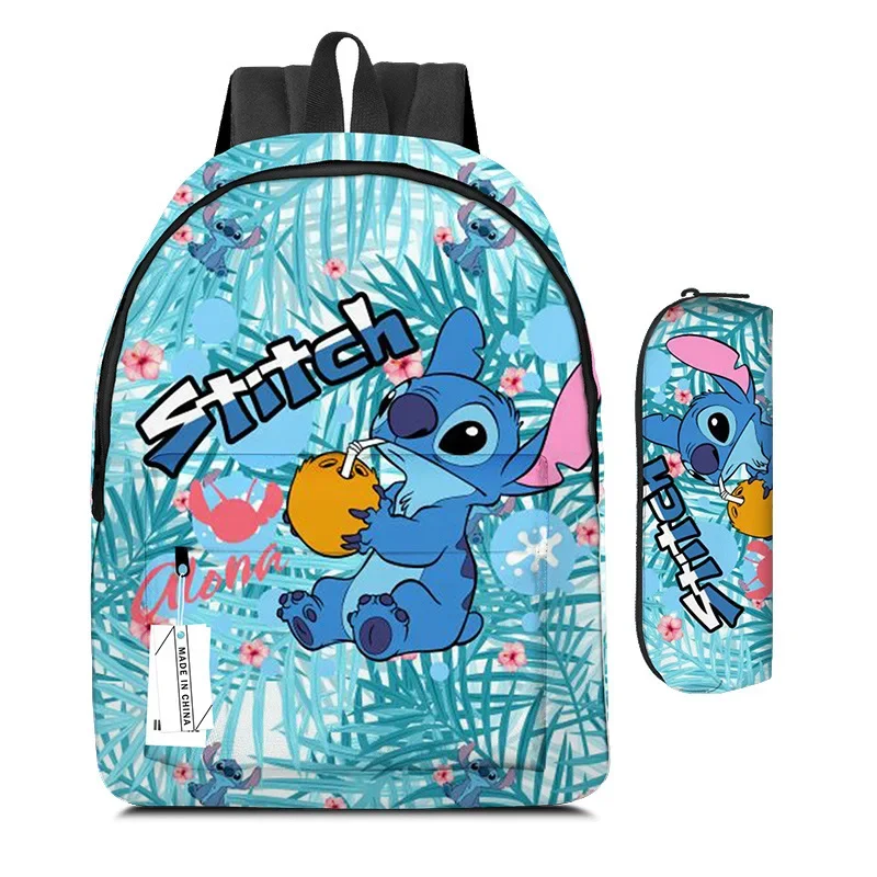 2pcs/set Mochila stitch disney Backpacks  Pencil bag Students School Bags Cartoon Rucksack Laptop Rucksack Shoulder Bag