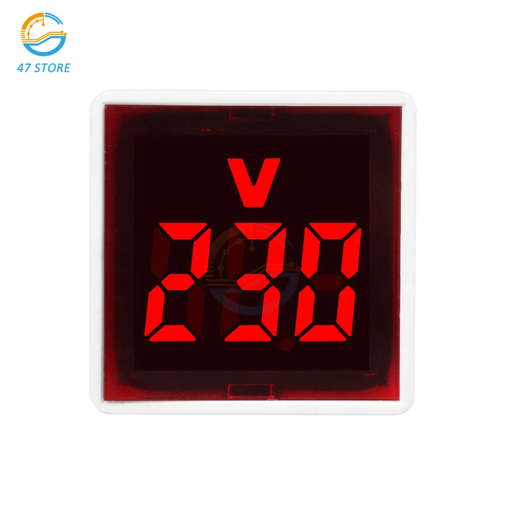 Digital Voltmeter Ammeter AC 220V/230V Hertz Frequency Meter Current Voltage Indicator Tester Amp Signal Light LED Volt meter