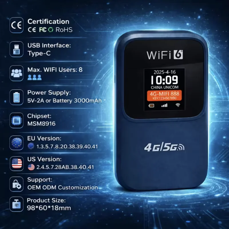 M32 4G LTE Portable MiFi Wireless Mobile Router with SIM Card Compatible Universal Network 4G/5G Mobile Wifi 300Mbps
