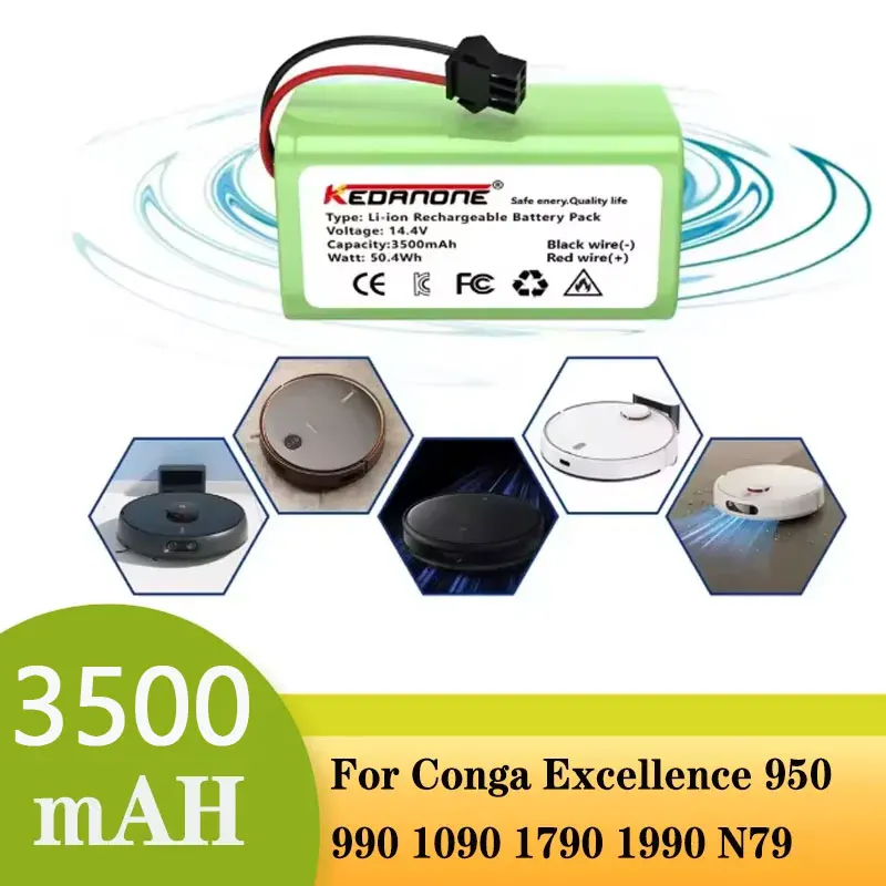 

14.4V 4000mAh 1090 cecotec Battery for ILIFE A4 A4s V7 A6 V7s Plus Robot Vacuum Cleaner ILife INR18650 M26-4S1P Full Capacity