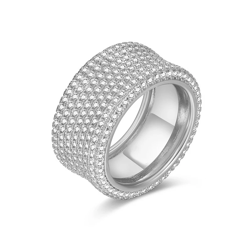 Full D Color Moissanite Diamond Rings for Men Women Hip Hop Couple Lovers Finger Ring Fashion Accessories Fine Jewelry