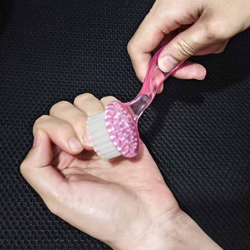 1個入り マニキュアネイルクリーニングブラシセット 丸型ヘッド アクリルブラシ ダスト・パウダー除去ツール サロン用 女性・女の子用ケア