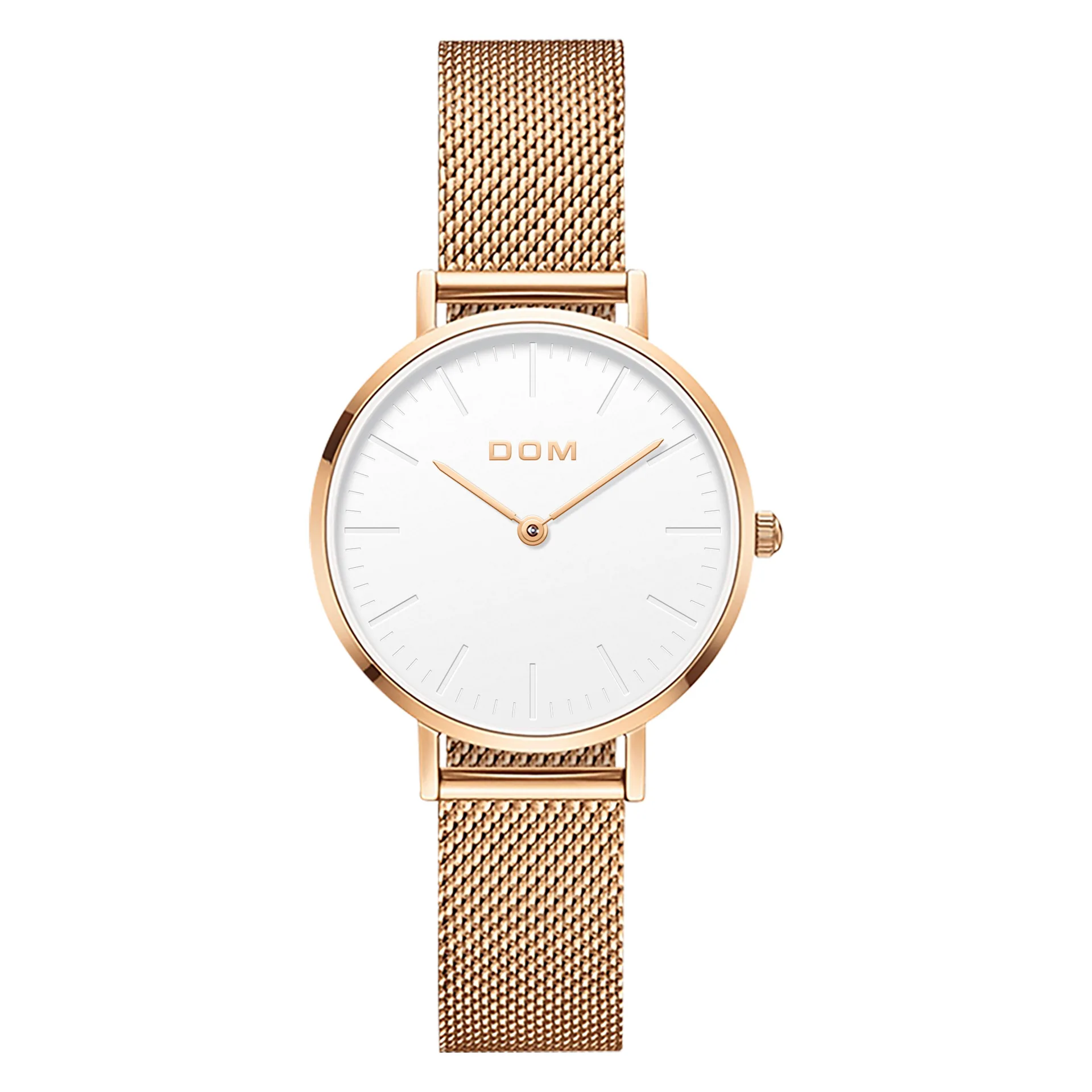 

Модные тенденции Ультратонкие водонепроницаемые кварцевые женские часы Белый нефритовый циферблат Розовое золото Сетчатый ремешок Водонепроницаемые Ежедневно