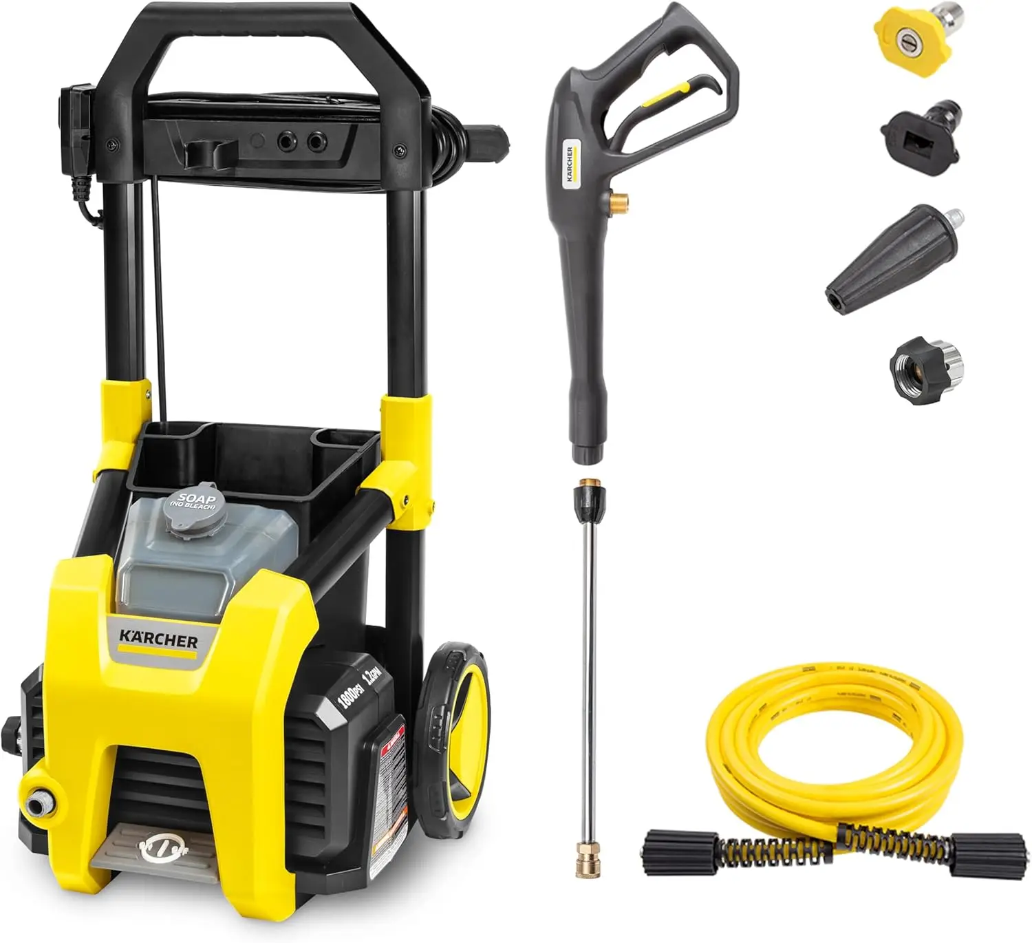 

K1800PS 2250 PSI Electric Pressure Washer with 3 Spray Nozzles - Great for cleaning Cars, Siding, Driveways, Fencing