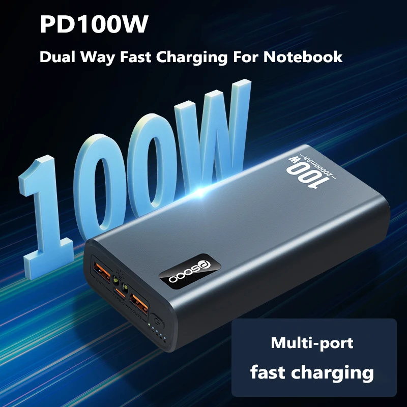 

100W Power Bank 30000mAh Type C PD Fast Charging Powerbank Portable External Battery Charger for Notebook Laptop iPhone Xiaomi