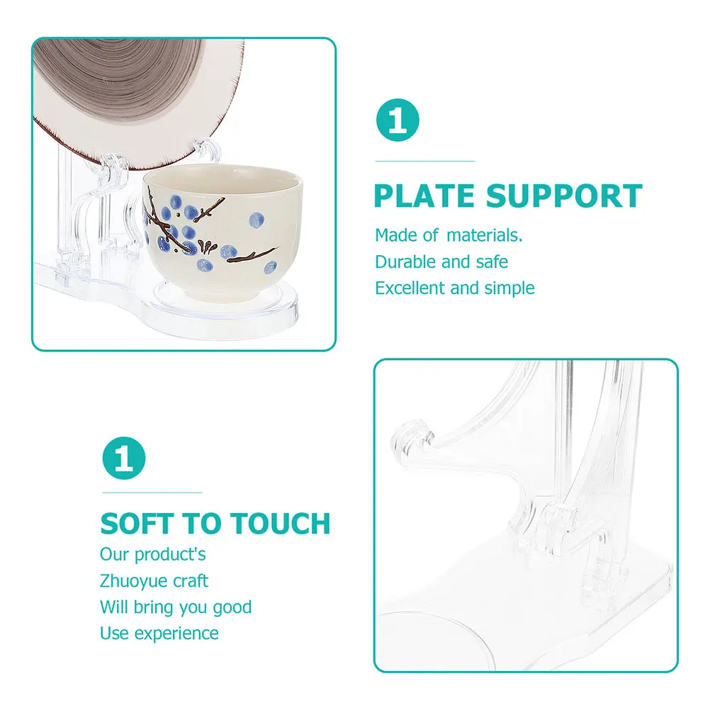 

Acrylic Teacup Saucer Display Stand Clear Holder Coffee Mug Rack Compact Organizer Kitchen Storage Teacup Saucer Display Rack