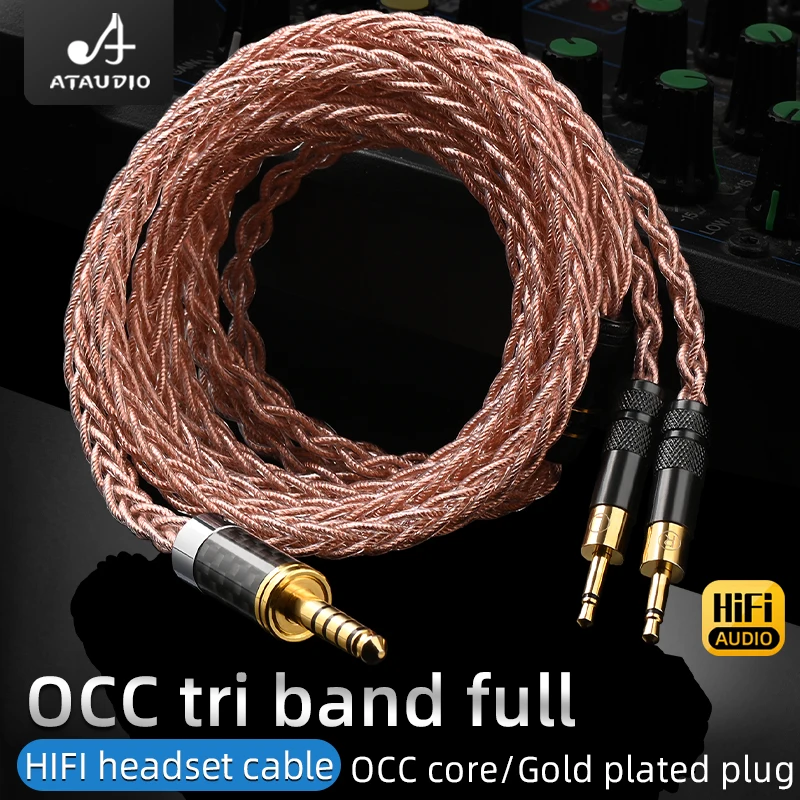 ATAUDIO Hifi Headphone Cable 8 Shares High Quality OCC Core HD700  Noise-free Cable for HD700 HE400i