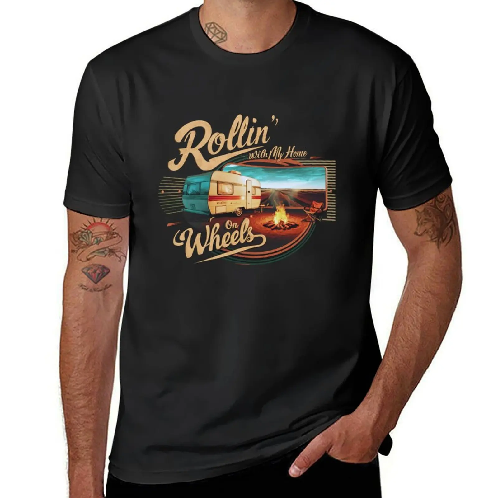 

Rollin with my Home on Wheels -caravan T-Shirt Blouse for a boy Short sleeve tee men