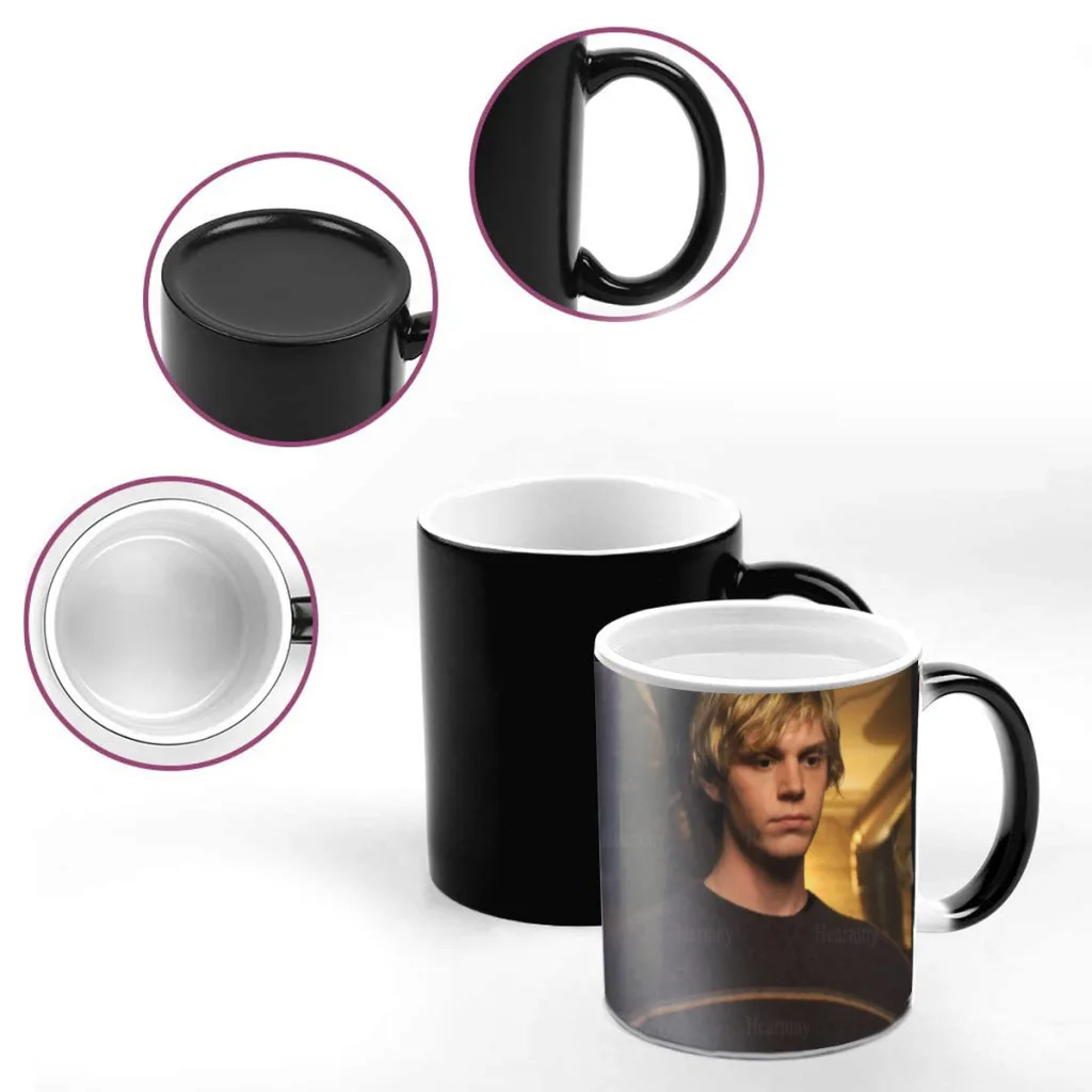 New-Evan-Peters-One Piece Coffee Mugs And Mug Creative Color Change Tea Cup Ceramic Milk Cups Novelty Gifts