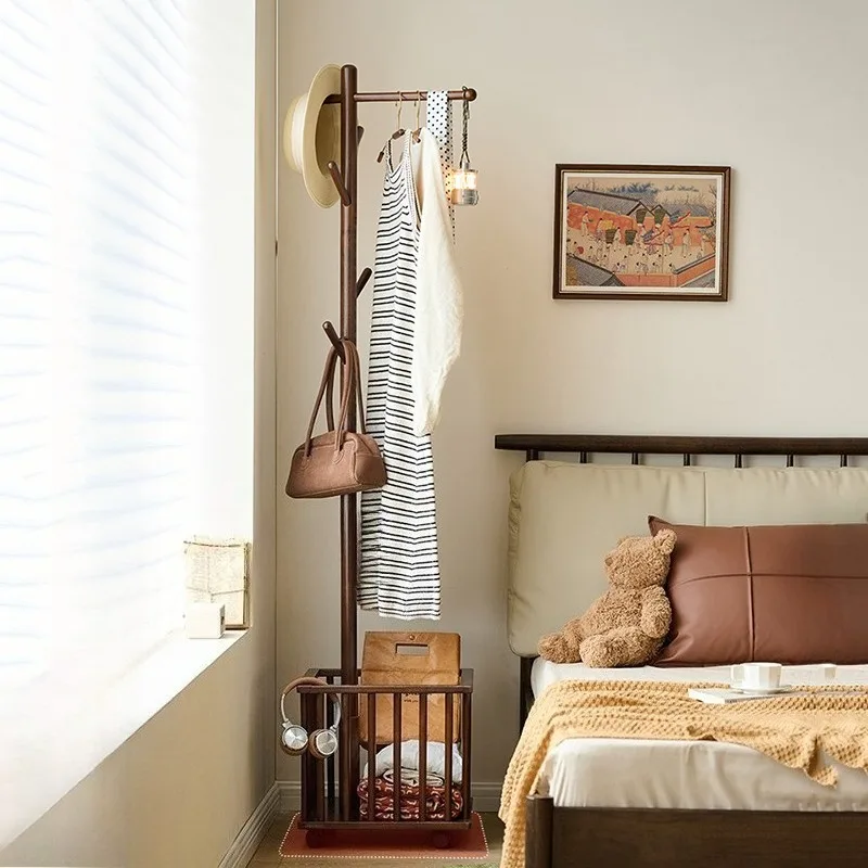 Vintage Luxury Clothes Stand Wood Hangers Hat Bedroom Clothes Stand Storage Jacket Appendiabiti Da Parete Entrance Furniture