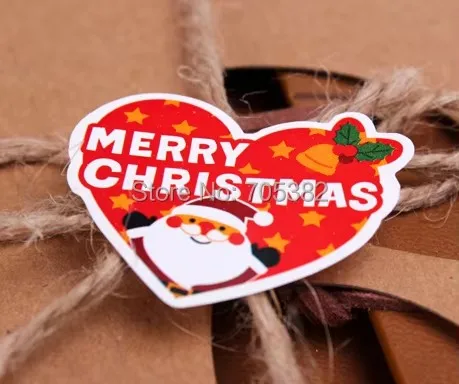 

100pcs/lot Size: 3.5X2.8cm New “Merry Christmas” Sticker Craft Seal sticker Gift Packing Decoration Label (AA-101)