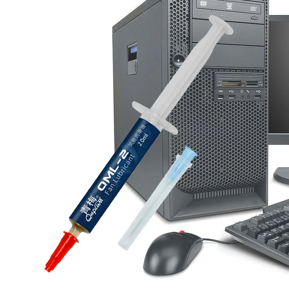 2ML High Speed Sealing Plug Desktop Computer Fan Lubricant Friction Reduce Odorless Oil Grease Synthetic Portable Lubricating