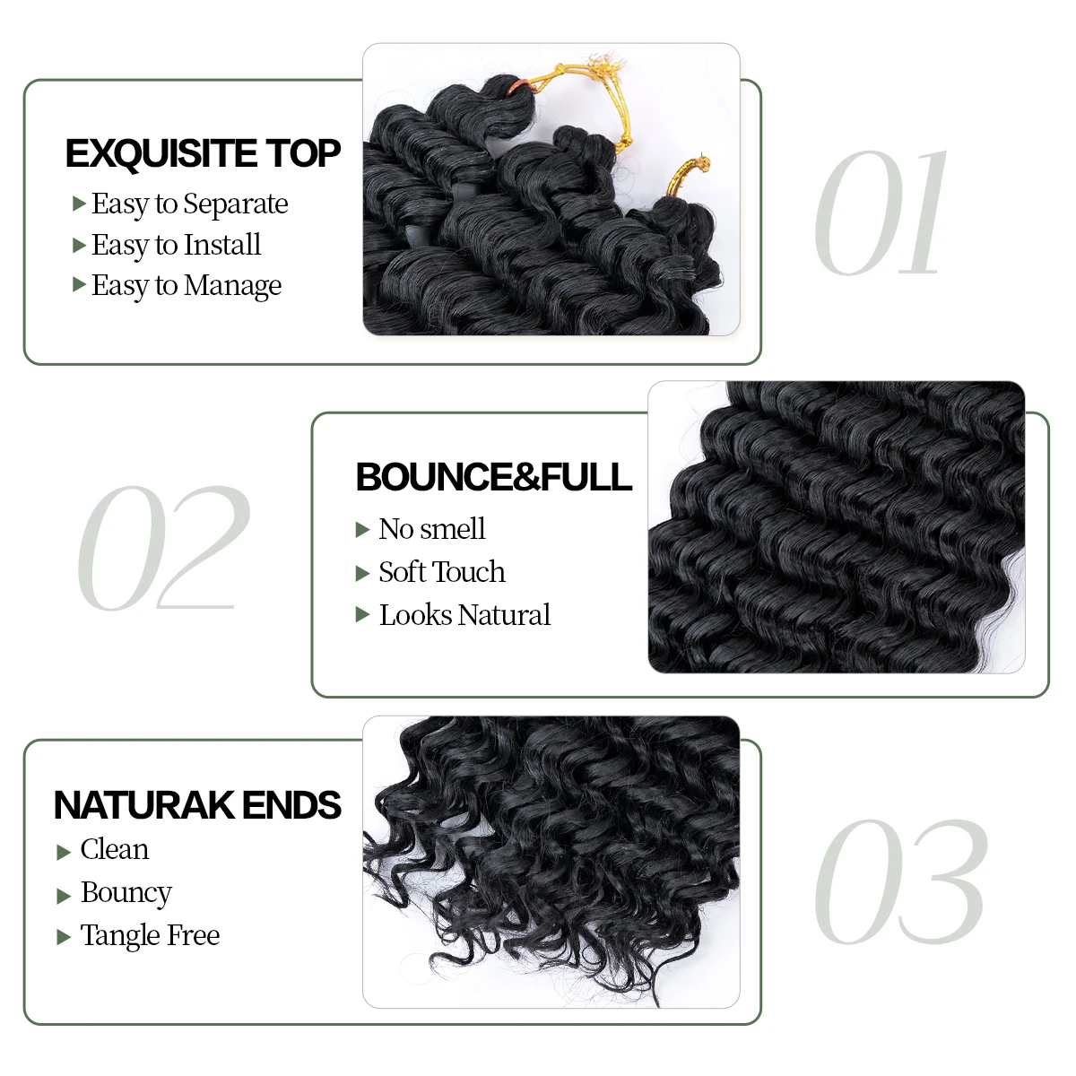 28 pulgadas Ocean Wave Crochet Hair Sintético Passion Twist Trenzado Extensiones de cabello Suave Afro Rizos Pre Estirado Deep Wave Crochet Hair