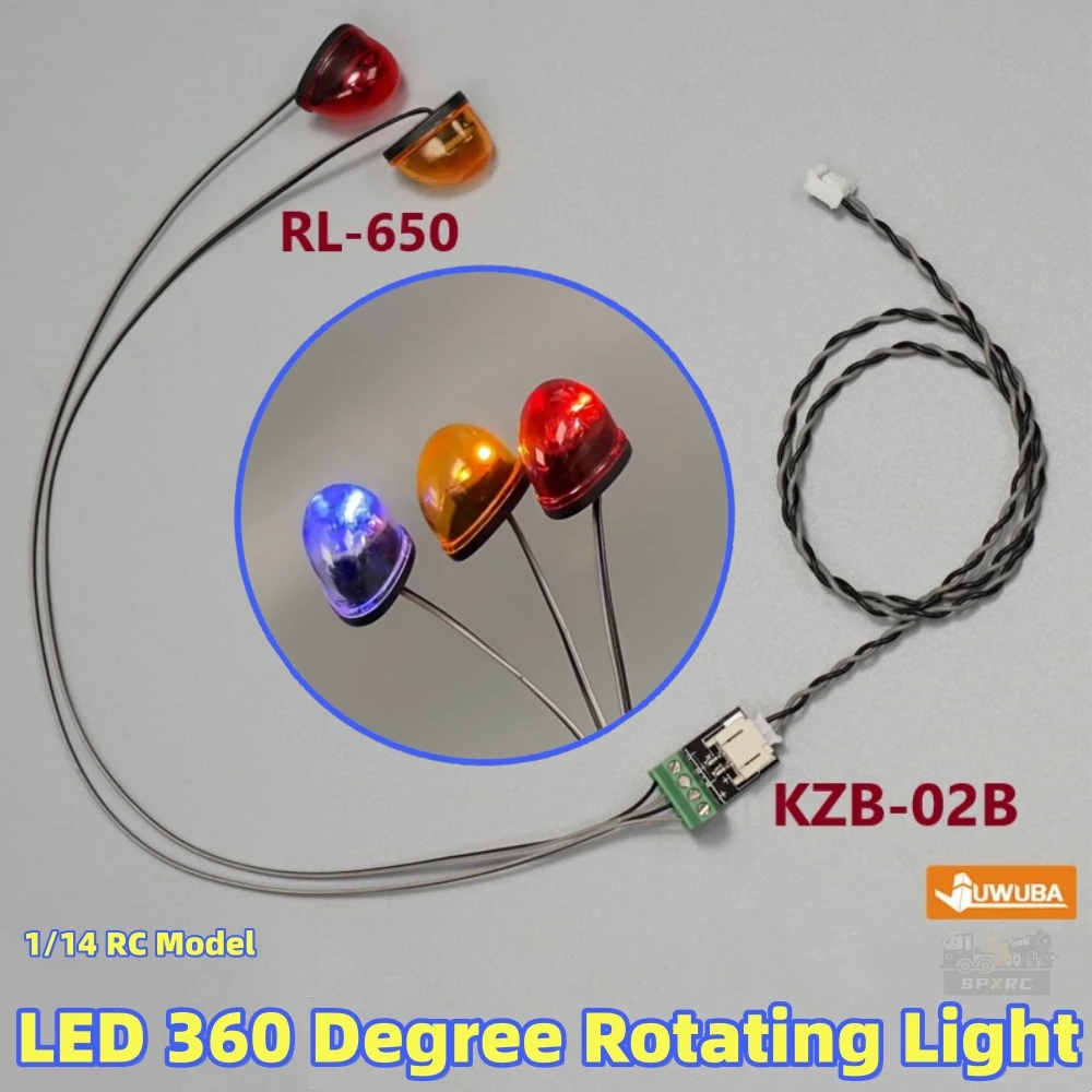 RL-650 360 Degree Rotating Light Warning Engineering Lights for 1/14 Excavator Tamiya RC SCANIAA 770S VOLVOO BENZZ MANN Toy
