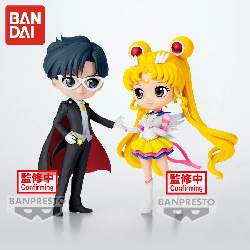 

2pcs Original Bandai Qposket Sailor Moon Figure Anime Tsukino Usagi Chiba Mamoru Model Toys Kids Gift Collection Model Statue