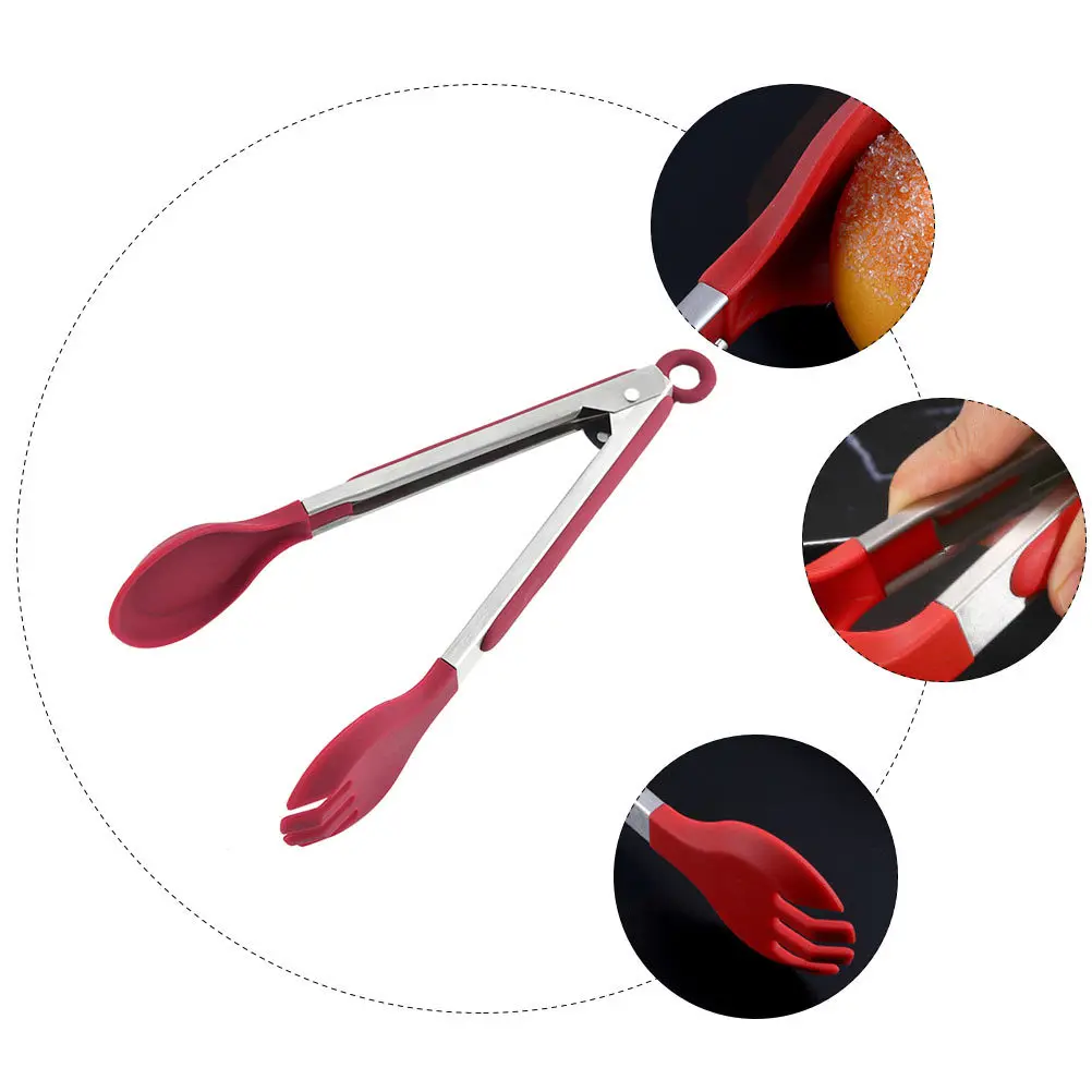 

1 шт., зажим для еды из нержавеющей стали, термостойкие, устойчивые к ржавчине, легкие щипцы для барбекю, хлеба, для дома, отеля, ресторана, многоцелевые