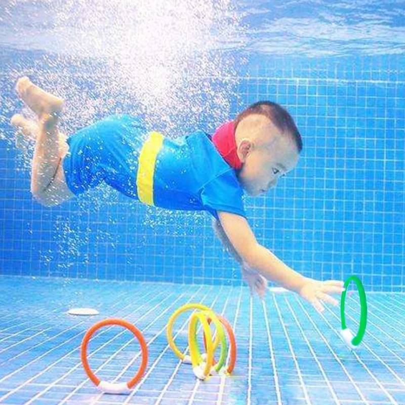 8 Pcs Underwater Swimming Pool Diving Rings, Diving Throw Torpedo Bandits Toys For Kids Gift Set. Training Dive Toys For Learnin