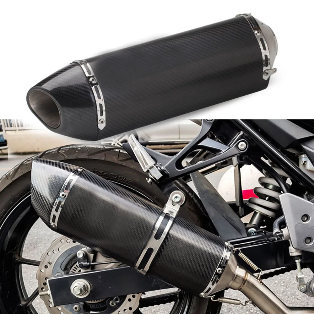 51mm universal motorcycle r77 exhaust pipe muffler with db killer for honda pcx 125 150 c650gt tmx530 cb500