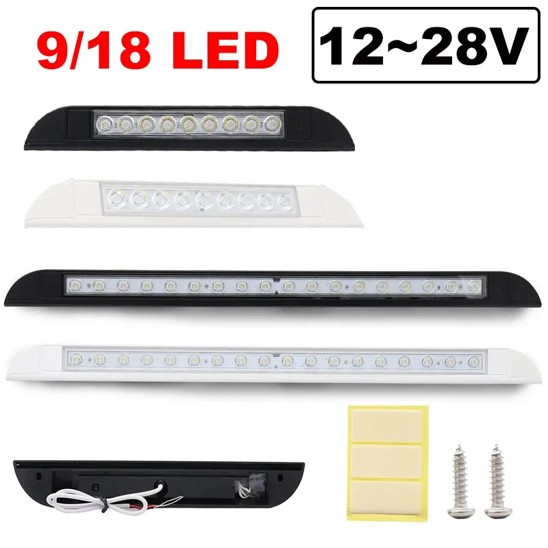 12-28V LED Awning Porch Light Lamp with Touch Switch Interior Exterior Car Lights Strip Bar for Camping Caravan Truck RV Boat