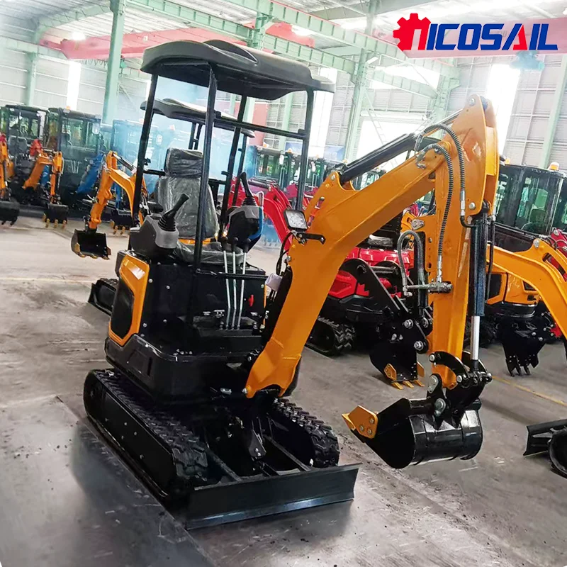 

Nicosail Hydraulic Cylinder Mini Excavator 1.8 Ton Household Agricultural Micro Excavator with Crawler Pump Engine Core Componen