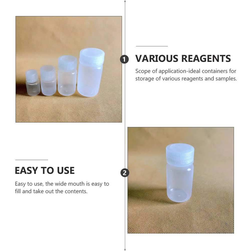 

10pcs Acid Alkali Resistant Bottle PP Wide Mouth Chemical Corrosion Resistant High Temp Lab Storage Container Reagents Samples