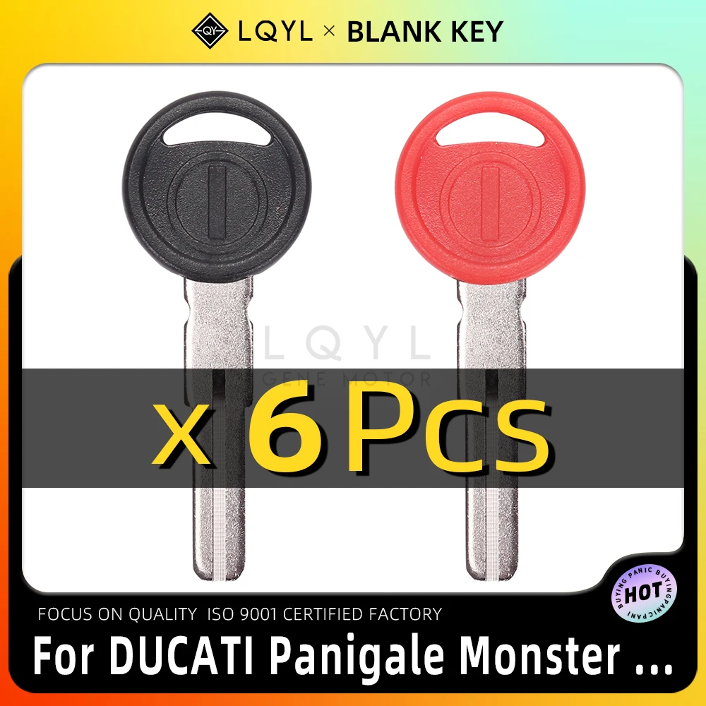 

LQYL 6 Pcs Motorcycle Key Uncut Blank Replacement Keys For DUCATI Panigale V4 959 1199 1299 899 Monster 1100 696 795 796 848