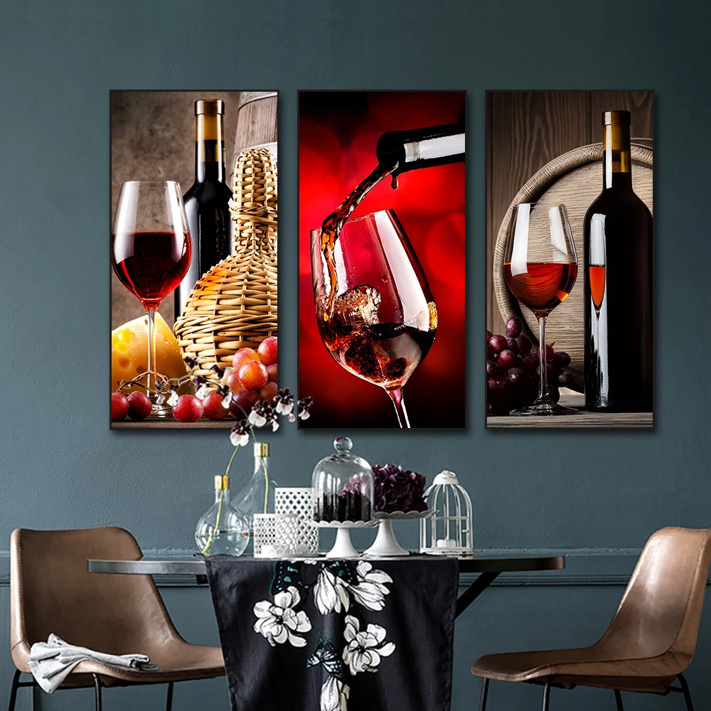 

Abstract Wine Glass Canvas Painting Nordic Still Life Posters And Prints Wall Art For Living Room Decor Modern Bar Decoration