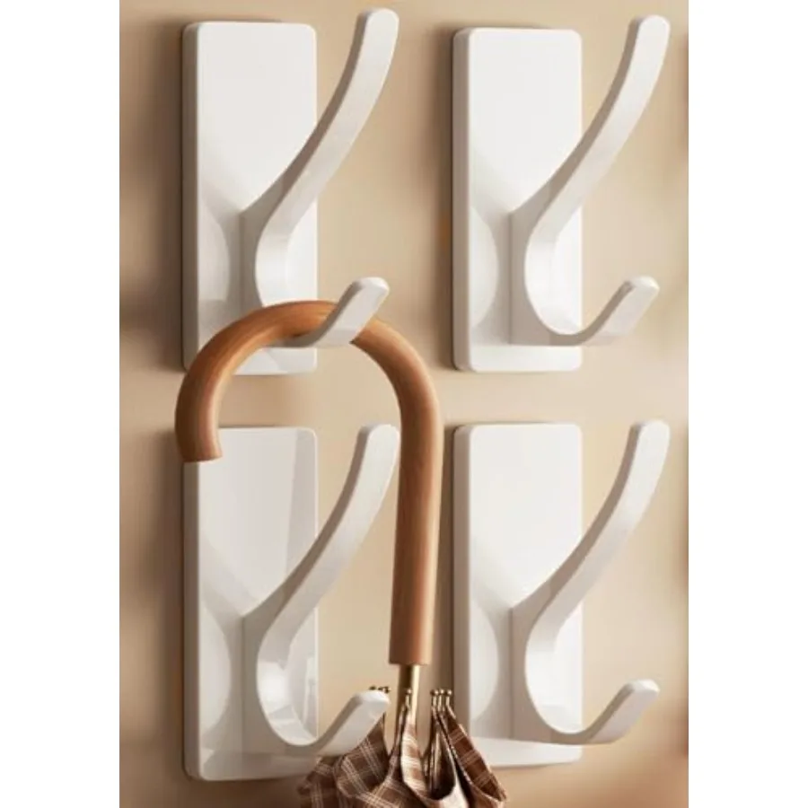 

Self Adhesive Coat Hooks for Hanging: 13LB Extra Strong Stainless Wall Hook for Towel, Utensil, Backpack, Hat, Sturdy Metal Han