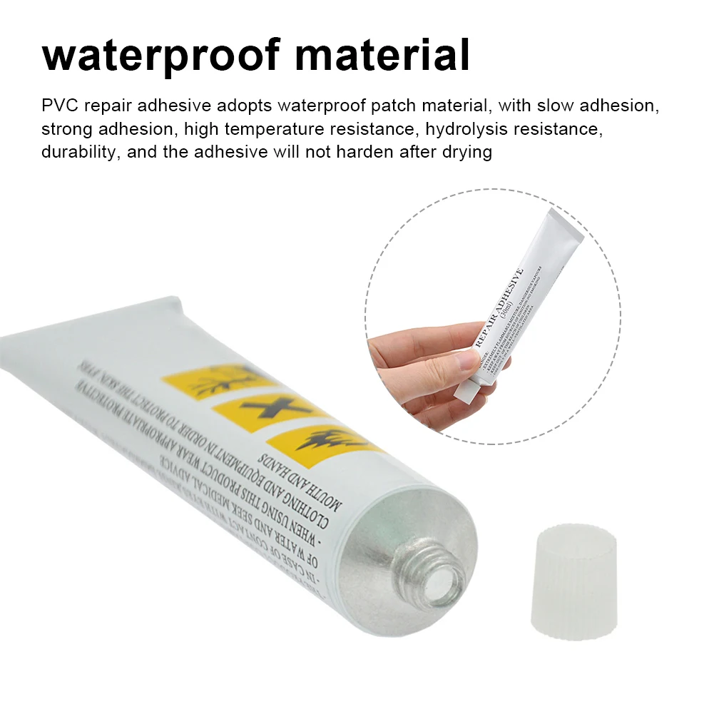 PVC Adhesive Inflatable Boat Repair Glue 30ml Kayak Patches Glue Swimming Pool Inflatable Air Mattress Repair Patch Glue Kits