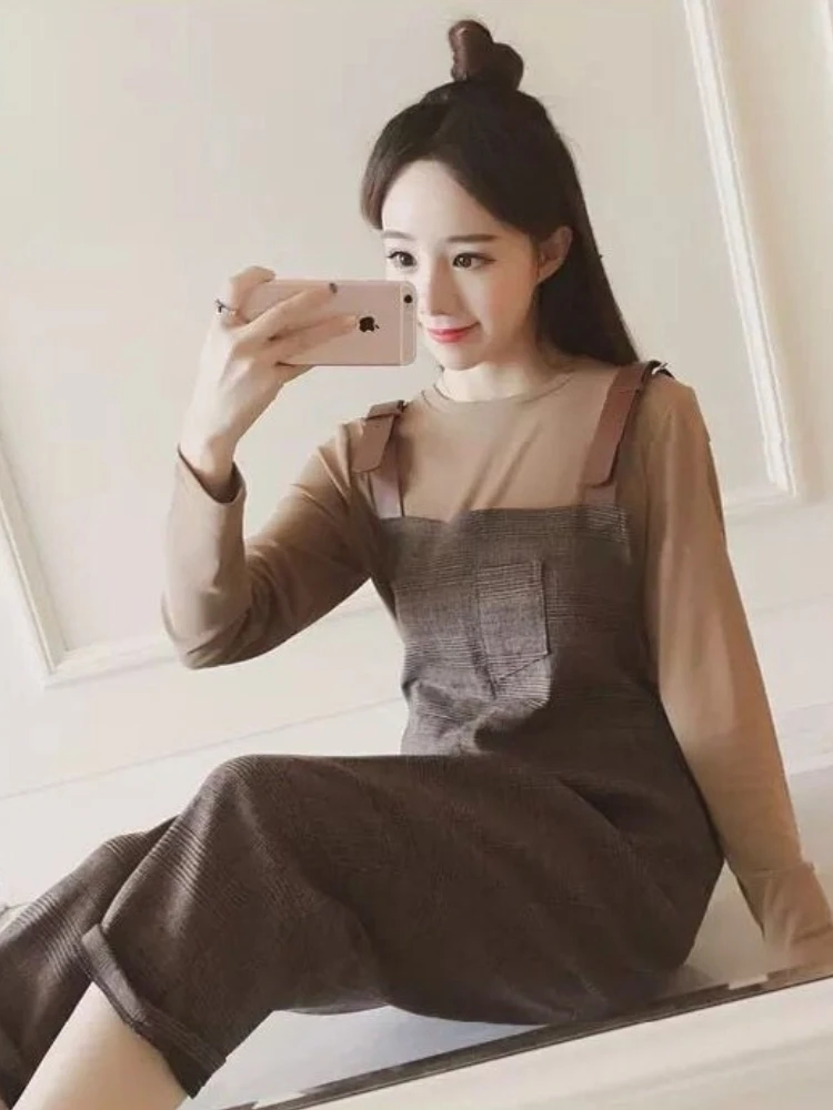 أطقم بذلات نسائية كلاسيكية Preppy بسيطة كلينفيت تناسب الربيع ملابس جمالية متعددة الاستخدامات لتقليل العمر ملابس الشارع الشهير