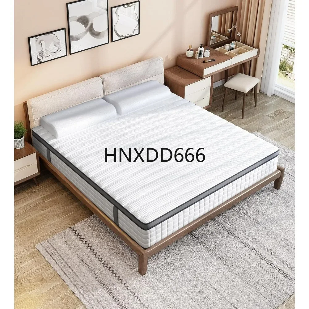 12 inch large box mattress, memory foam mixed with white mattress, providing support and improving sleep mattress