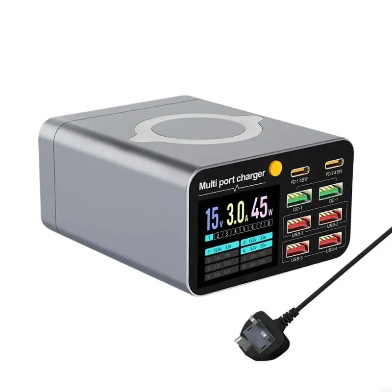 62ka 80W USB Type C مع شاحن سريع الشاحن اللاسلكي لهاتف الكمبيوتر اللوحي المحمول