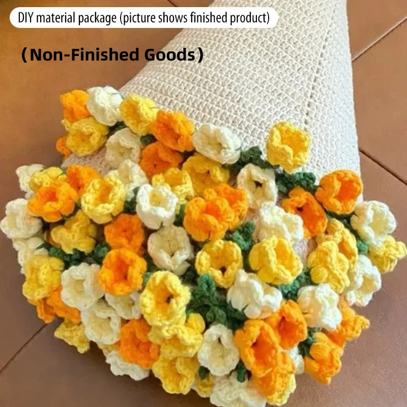 5 Strand Rose Bouquet Blanket Diy Material Package Rose Bouquet Handmade Blanket Cube Flower Blanket Not Finished Handmade Goods
