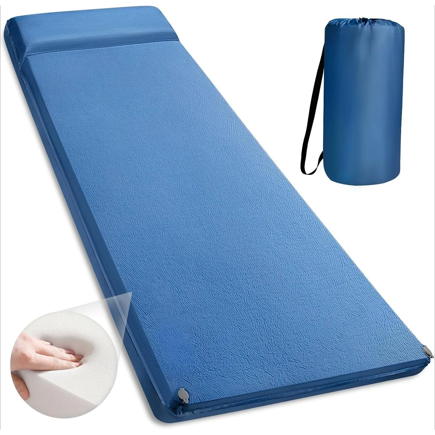 Memory Foam Camping Sleeping Pad Foldable Portable Self-Inflating Camping Mattress Pad for Backpacking Hiking Car Traveling Tent