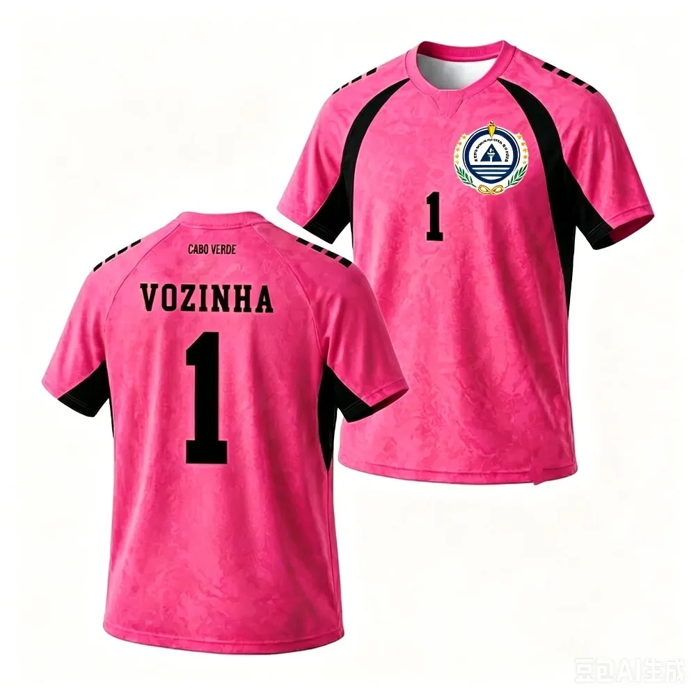 Cape Verde Goalkeeper Soccer Jersey VOZINHA #1 T-shirt Summer Breathable Casual Short Sleeve Quick Dry Outdoor Sports Top Unisex