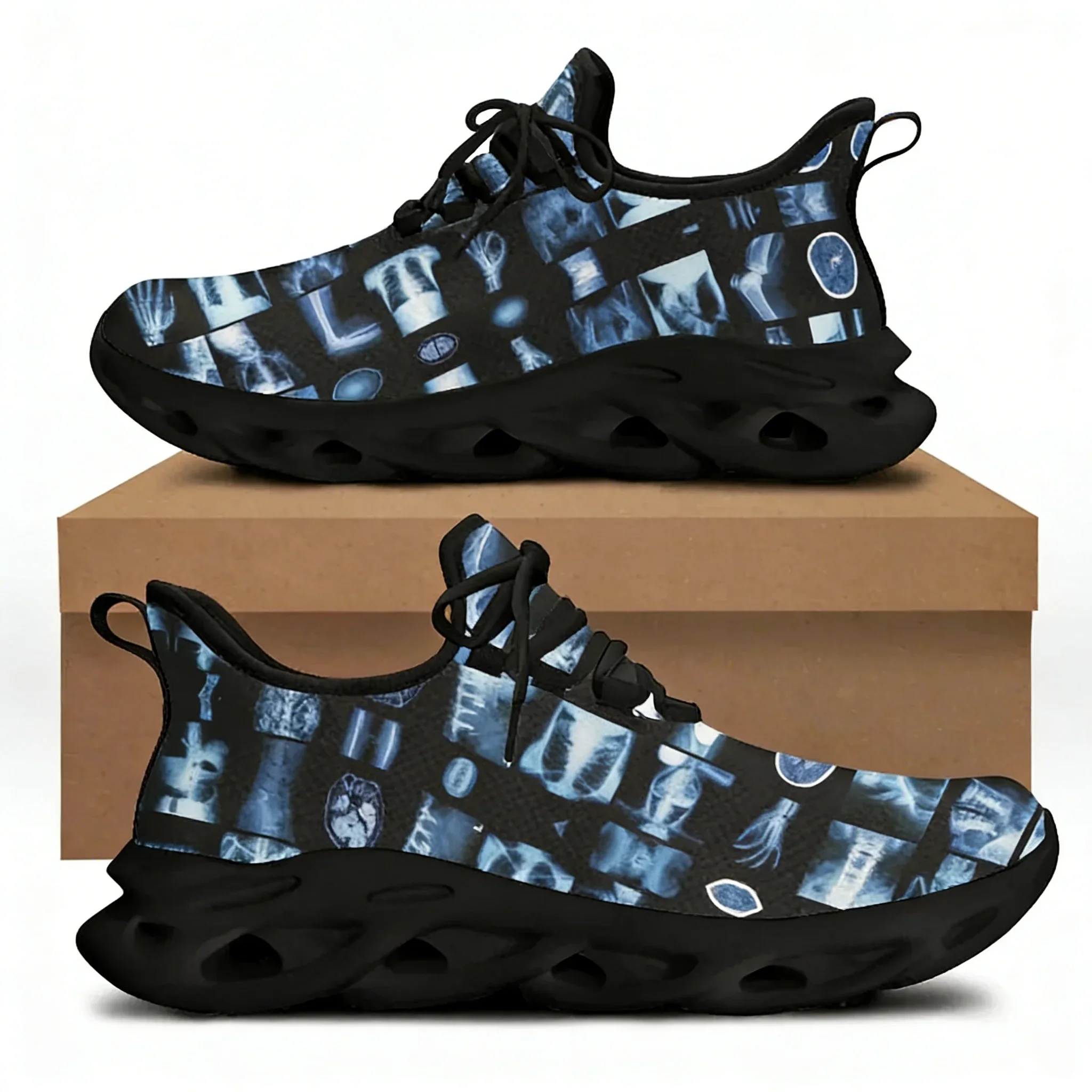 

Fashion Mesh Sneakers Shoes Radiologic Technologist Blue Print Women Lightweight Flats Footwear Zapatillas Hombre