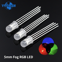 50/100pcs 5mm Full-color RGB LED Common Cathode/Common Anode Tri-Color Emitting Diodes Fog Diffused Diodes F5 4 Pins for Arduino