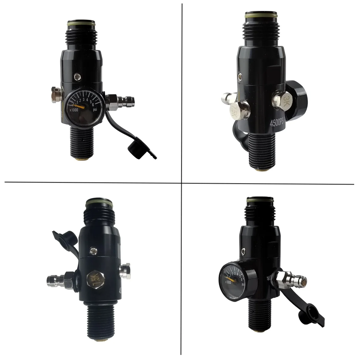 Magnetventil M18X1.5 or 5/8-18UNF Thread 4500psi HPA Air Tank Regulator with Output 800psi 1800psi Cylinder Pressure Reducing Valve Pneumatik — Detail 3