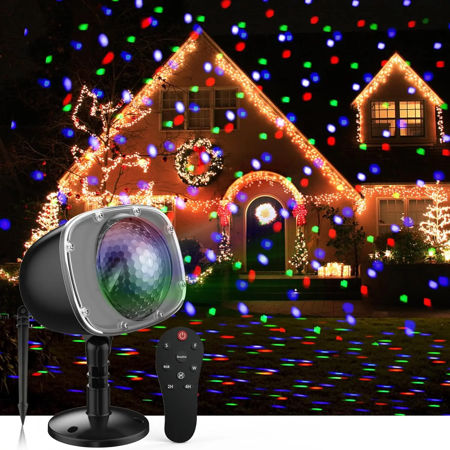 Christmas Snowfall Projector Light Waterproof LED Projector Lamp Halloween Snowflake Lighting Projector with Dynamic Snow Effect